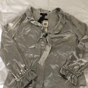 NWT Alfani pure silk button down blouse size 12P